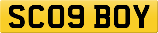 SC09 BOY private number plate